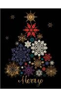 Festive Snow Tree Large Embellished Holiday Notecards