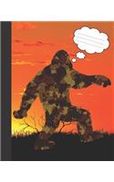 Camouflage Sasquatch Wide-ruled Lined School Blank Composition Notebook