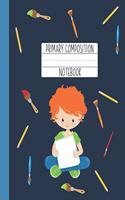 Primary Composition Notebook: A Blue Primary Composition Book For Boys Grades K-2 Featuring Handwriting Lines - Gifts For Boys Who Love Art - Ginger Boy Gift