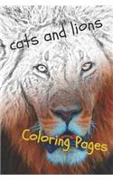 Cats and Lions Coloring Pages: Beautiful Landscapes Coloring Pages, Book, Sheets, Drawings