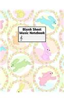 Blank Sheet Music Notebook: Easy Blank Staff Manuscript Book Large 8.5 X 11 Inches Musician Paper Wide 12 Staves Per Page for Piano, Flute, Violin, Guitar, Trumpet, Drums, Cell