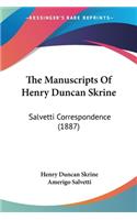 Manuscripts Of Henry Duncan Skrine