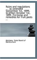 Rules and Regulations ... as Amended September 1st, 1899, in Effect October 1st, 1899. Formulas and