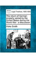 Return of German Property Seized by the United States During the World War