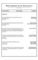 Southern Law Journal, Vol. XXVI, No. 1, Spring 2016