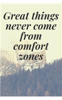 Great things never come from comfort zones