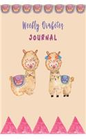 Cute Bobo Llama & Pyramids Weekly Diabetes Journal Log Book: Food and Blood Sugar Journal, Notebook for Diabetics - Glucose, Blood Sugar Log