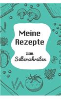 Meine Rezepte zum Selberschreiben: A5 - 110 Seiten - Rezeptbuch selberschreiben - Kochbuch zum selber schreiben - Blanko Kochbuch selbstgestalten - leeres Kochbuch - Notizbuch DIY Rez