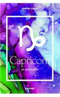Zodiac signs CAPRICORN in watercolor Journal