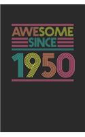 Awesome Since 1950: Graph Paper Notebook / Journal (6" X 9" - 5 Squares per inch - 120 Pages) - Birthday Gift Idea