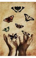 Journal: Butterfly 6 x 9 Unlined Blank Empty Numbered 200 Pages