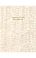 Notebook: Tan Cream Color Alligator Skin Style - Embossed Style Lettering - Softcover - 150 College-ruled Pages - 8.5 x 11 size(Leather Style Collection - Journal, Notebook, Diary, Composi)