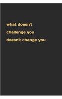 What Doesn't Challenge You Doesn't Change You