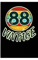 88 Vintage: Blank Lined Journal - 6x9 Birthday Journal, 1988, Birthday Notebook