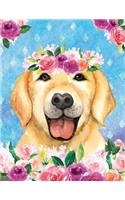 My Big Fat Journal Notebook For Dog Lovers Labrador In Flowers: Jumbo Sized Ruled Notebook Journal - 300 Plus Lined and Numbered Pages With Index For Journaling, Writing, Planning and Doodling In Large 8.5 by 11 