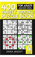 400 Variety Sudoku Puzzle Books for Adults: Argyle Sudoku, Wordoku, Asterisk Sudoku, Girandola