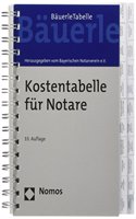 Kostentabelle Fur Notare: - Bauerle Tabelle -