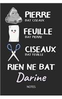 Rien ne bat Darine - Notes: Noms Personnalisé Carnet de notes / Journal pour les filles et les femmes. Kawaii Pierre Feuille Ciseaux jeu de mots. Fournitures scolaires, premier