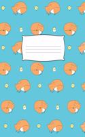 Primary Composition Book: Handwriting Dotted Mid Line Notebook - Cute Fox & Chicken Pattern