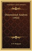 Dimensional Analysis (1922)