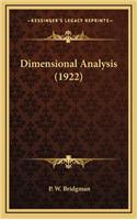 Dimensional Analysis (1922)