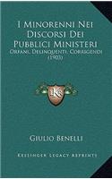 I Minorenni Nei Discorsi Dei Pubblici Ministeri