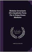 Modular Invariants Of A Quadratic Form For A Prime Power Modulus