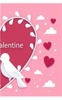 Valentines Day Journal 110 blank lined white pages v1