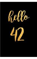 Hello 42: 42th Birthday gift - Lined Notebook / Journal Gift, 120 Pages, 6x9, Soft Cover, Matte Finish