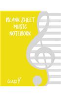 Blank Sheet Music Composition Manuscript Staff Paper Art Music CLASS 4 Notebook Birthday Gift