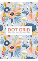 Dot Grid Notebook - Journal- Libreta - Cahier - Taccuino - Notizbuch: 110 Dotted Pages of Bullets for Journaling, Note Taking or to Create Your Own Planner, Organizer or Diary: Pink & Blue Flowers on White 013-7