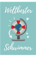 Weltbester Schwimmer: A4 Notizbuch KARIERT Geschenkidee für Schwimmer - schönes Geschenk für Rettungsschwimmer Bademeister - Trainingsbuch - Planer - Schwimmverein - Schw