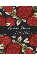 Academic Planner 2019-2020 8.5 x 11: Rose Flowers, Two year Academic 2019-2020 Calendar Book, Weekly/Monthly/Yearly Calendar Journal, Large 8.5" x 11" Daily journal Planner, 24 Months C