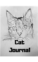 Cat Journal: "7.44 X 9.69" - Blank-Lined Journal with Faded Cat Image in Background on Every Page - (Diary/Notebook)