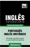 Vocabulário Português Brasileiro-Inglês britânico - 7000 palavras