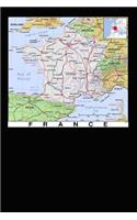 Cool Modern Day Color Map of France Journal: Take Notes, Write Down Memories in this 150 Page Lined Journal