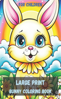 Coloring book with a Bunny for children with large print