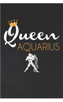 Aquarius Notebook 'Queen Aquarius' - Zodiac Diary - Horoscope Journal - Aquarius Gifts for Her