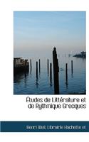 Etudes de Litt Rature Et de Rythmique Grecques