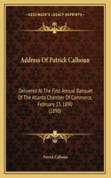 Address Of Patrick Calhoun