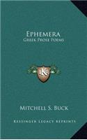 Ephemera: Greek Prose Poems