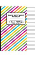 Blank Sheet Music Notebook - Colorful Lines