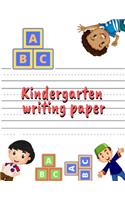 Kindergarten writing paper with lines for ABC kids