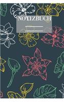 Notizbuch Garten Muster Pattern Pflanzen Blumen Pflanze Flower Blüte Grün Bunt Zeichnung