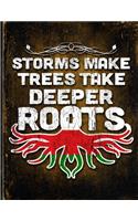 Storms Make Trees Take Deeper Roots: Oman Flag Customized Personalized Gift for Omani Coworker Friend Planner Daily Weekly Monthly Undated Calendar Organizer Journal
