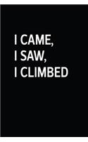 I Came, I Saw, I Climbed
