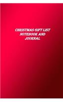 Christmas Gift List Notebook and Journal