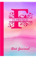 Florence Dot Journal: Personalized Custom First Name Personal Dotted Bullet Grid Writing Diary - Cute Pink & Purple Watercolor Cover - Daily Journaling for Journalists & 