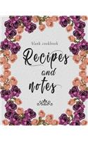 Blank Cookbook Recipes And Notes: Purple Floral Recipe Book Planner Journal Notebook Organizer Gift - Favorite Family Serving Ingredients Preparation Bake Time Instructions Reviews M