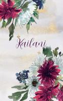 Kailani: Personalized Journal Gift Idea for Women (Burgundy and White Mums)